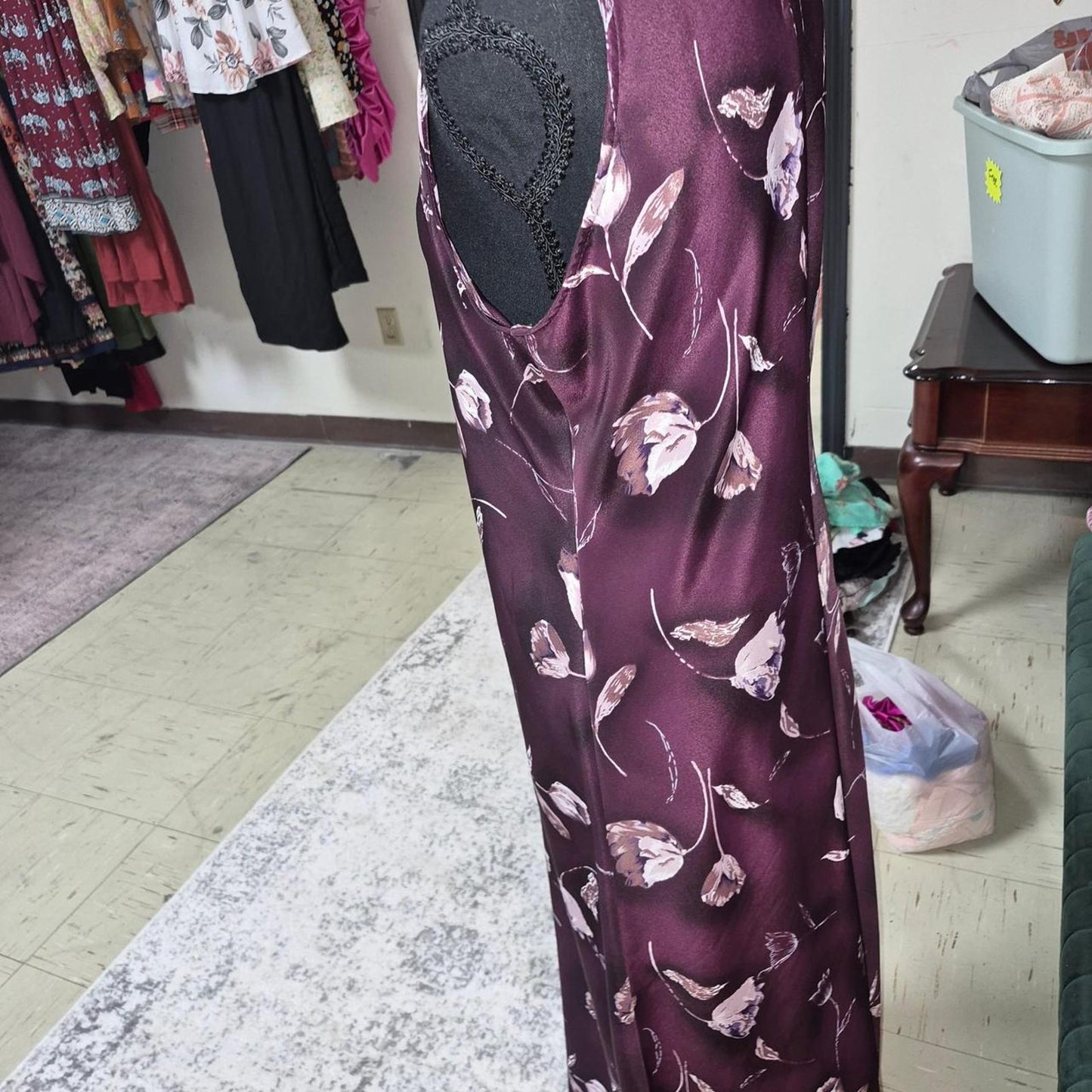 Purple floral maxi dress with