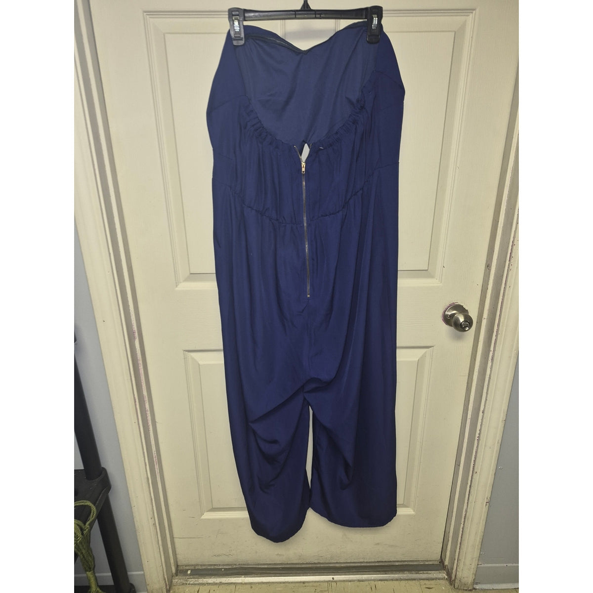 Strapless Wide-Leg Jumpsuit in Navy