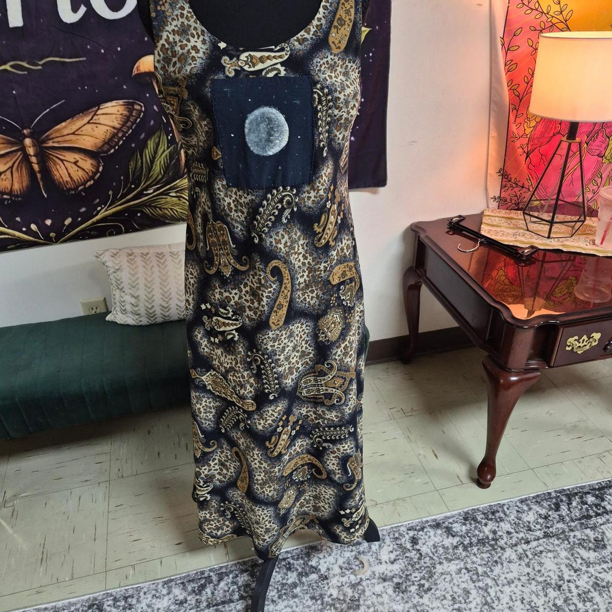 Leopard print maxi dress with