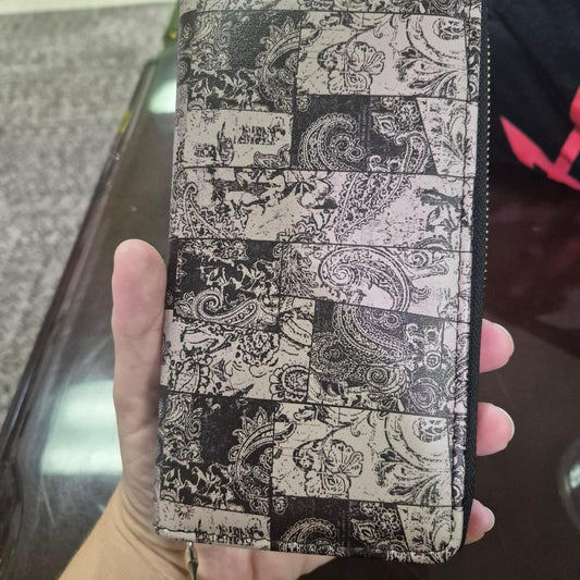 Black and white paisley print