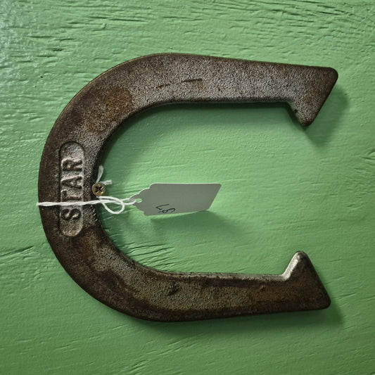 STAR Marked Cast Metal Horseshoe - Single Horseshoe with "STAR" Marking