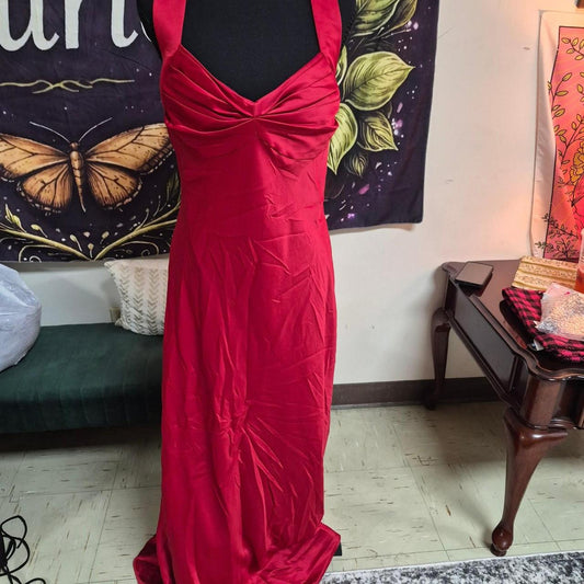 Red maxi dress with a