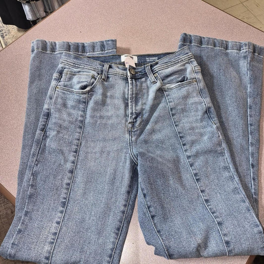 Light wash high waisted straight leg jeans