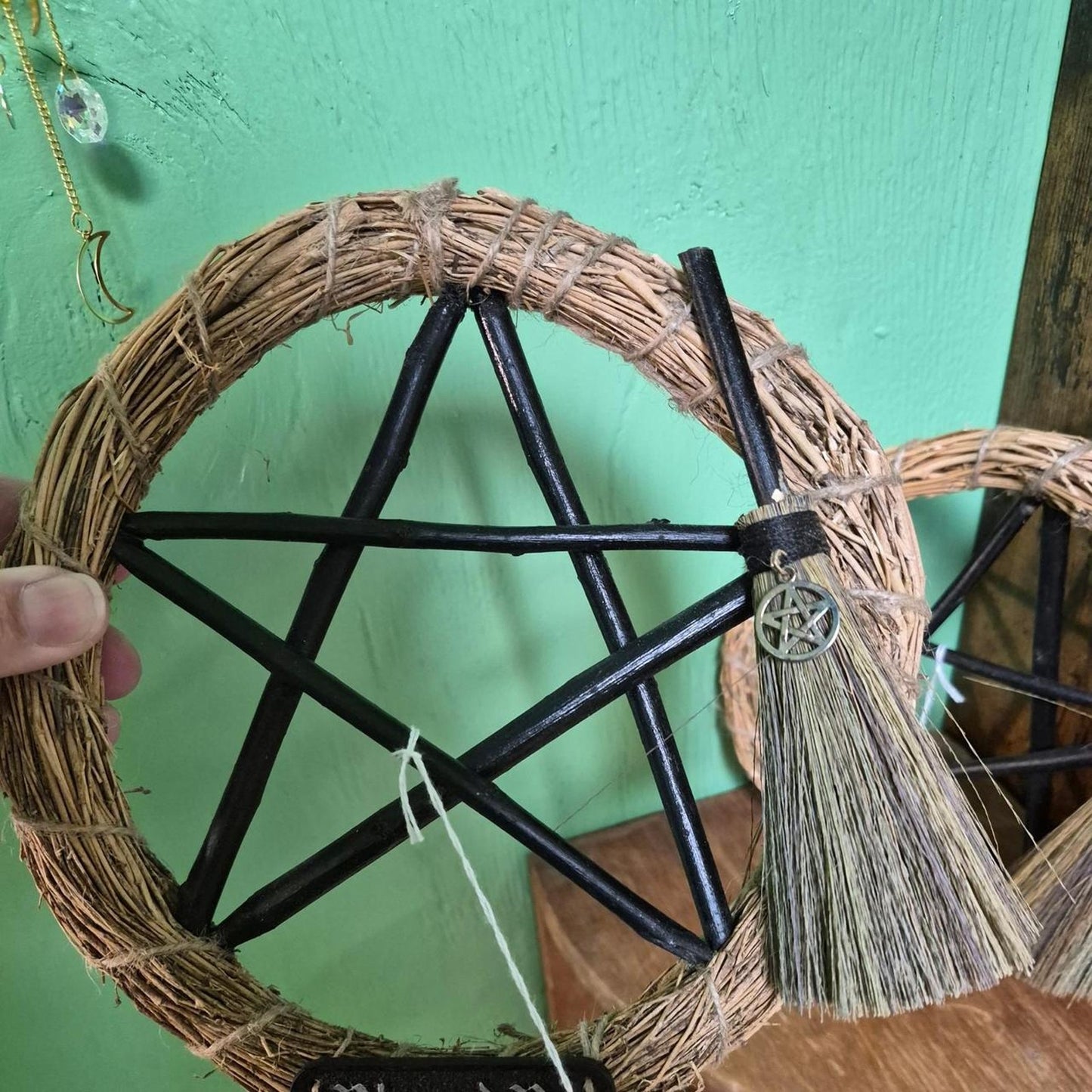 Handmade black pentagram with tassel