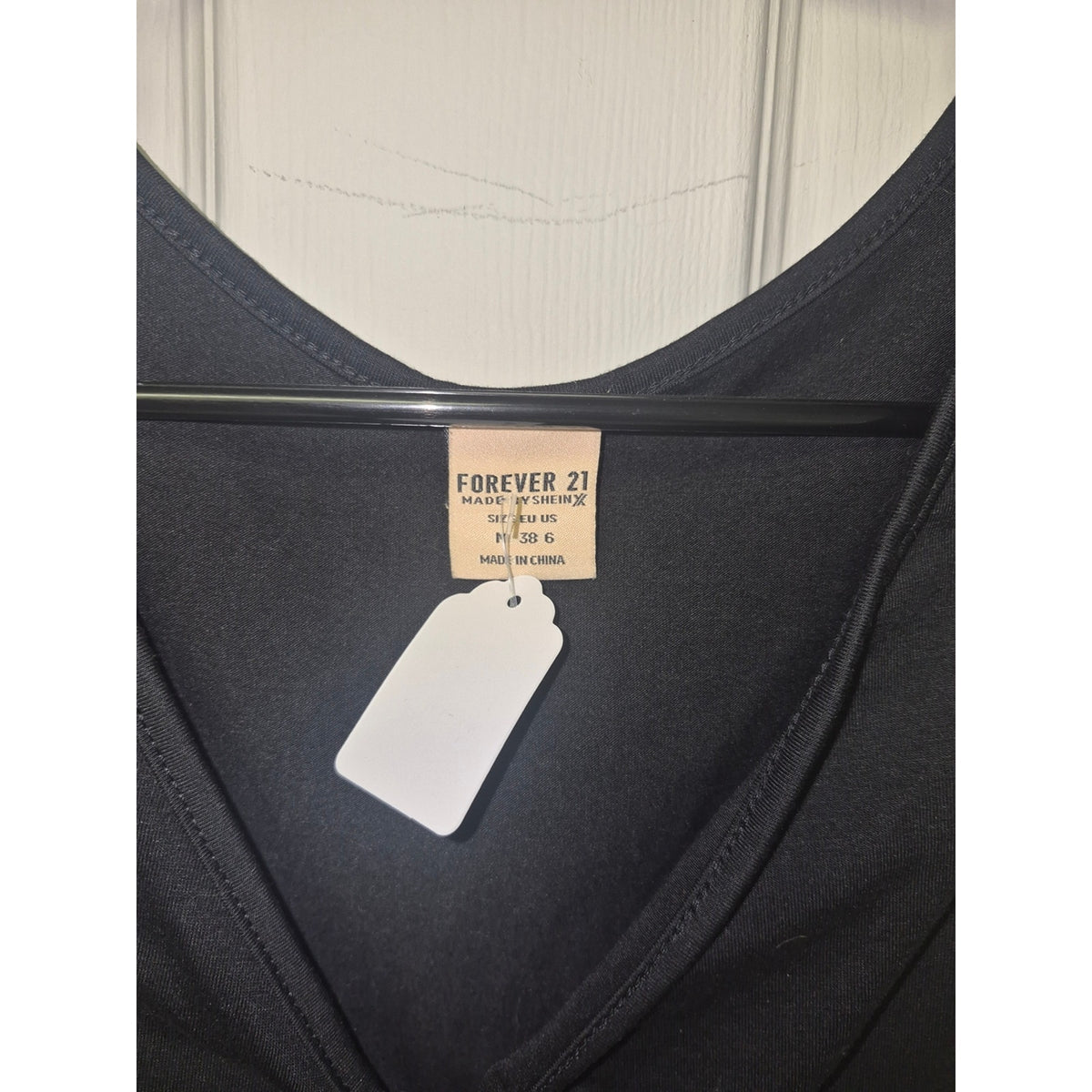 Forever 21 Black Knot-Front Crop Tee