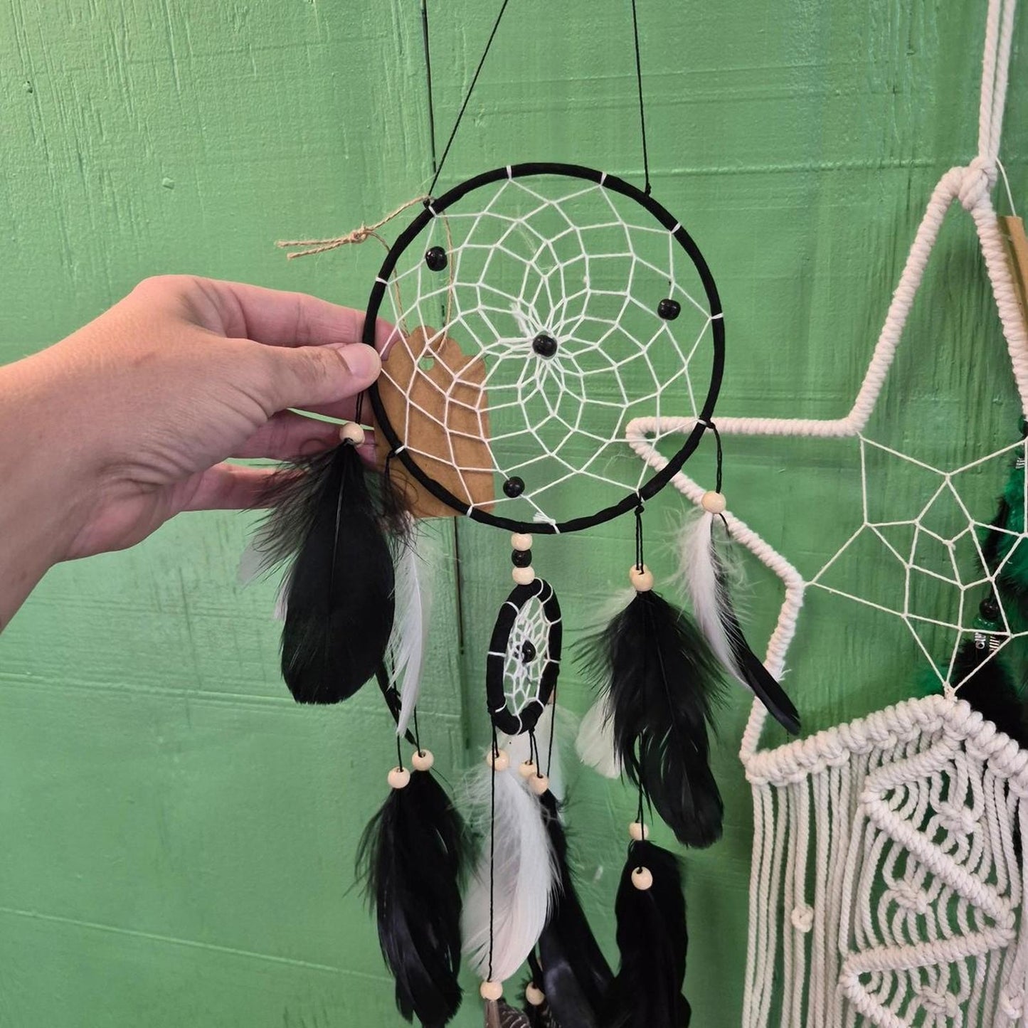 Black and white dream catcher