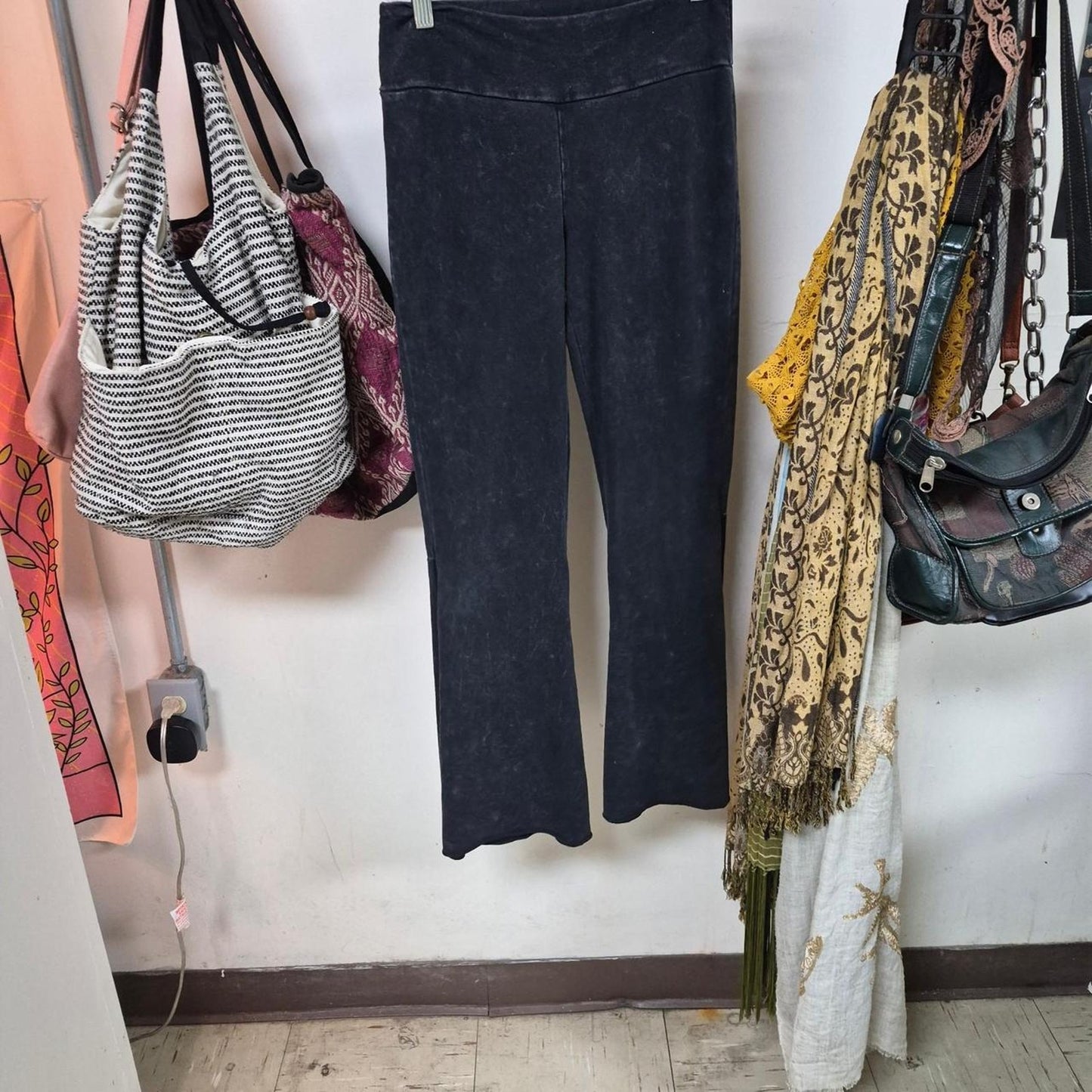 Black flare pants with a