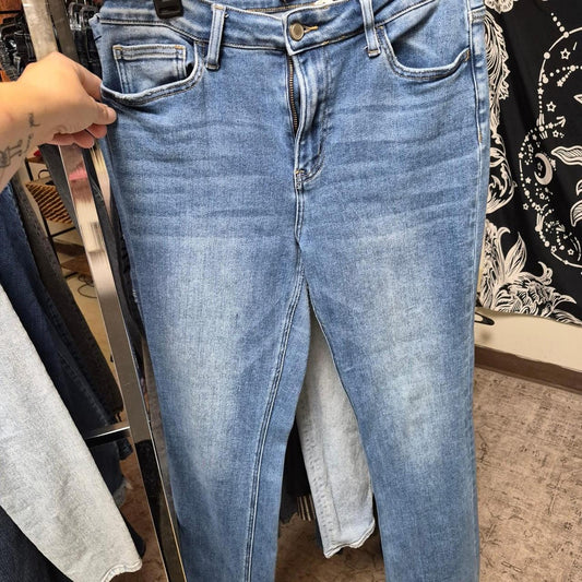 Blue denim jeans with a