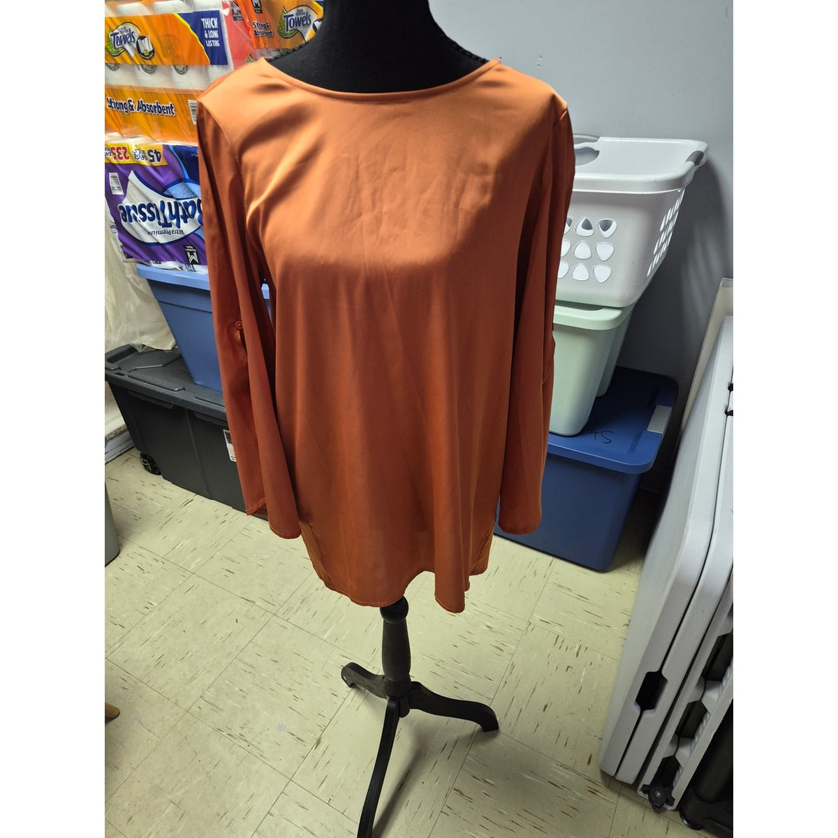 Preston & York Rust Orange Long-Sleeve Tunic Top
