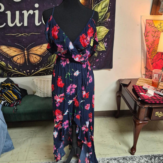 Navy blue floral maxi dress
