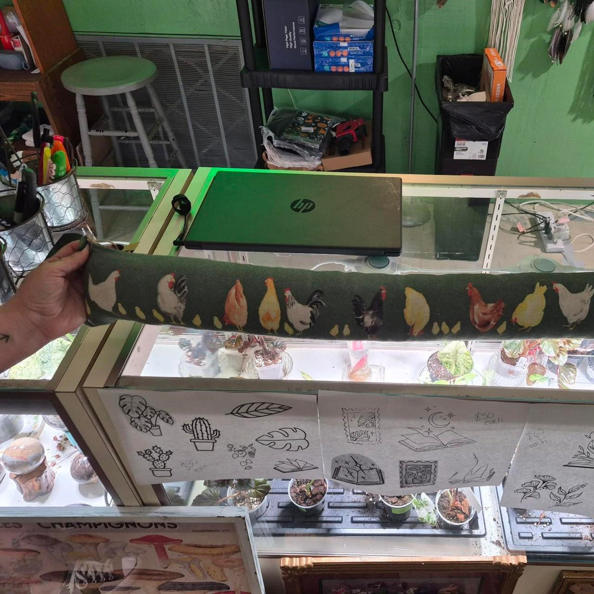 Door draft bag with chickens
