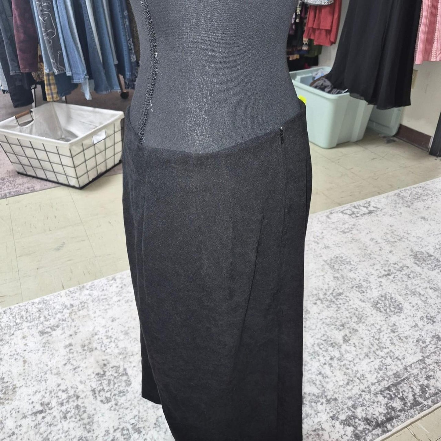 Black maxi skirt with zipper