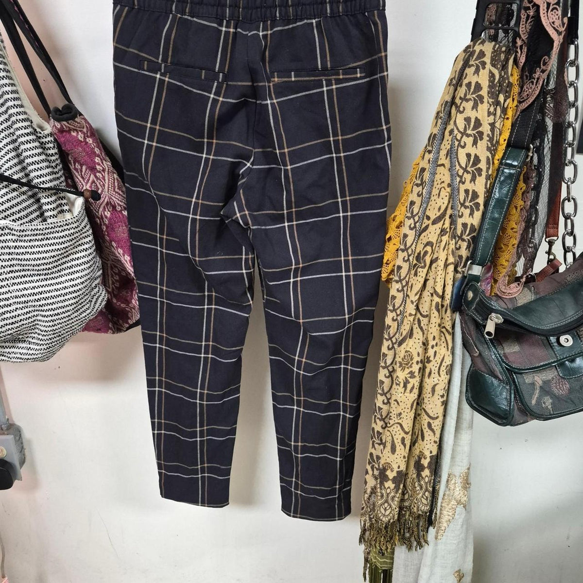 Black white plaid pants