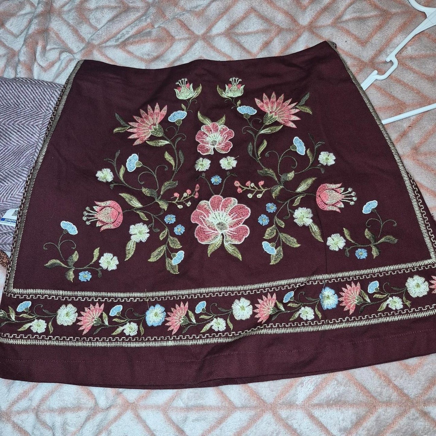 Harper heritage burgundy floral embroidered
