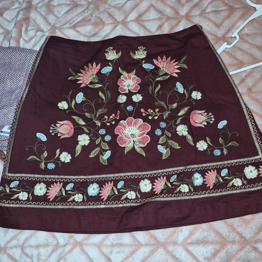 Harper heritage burgundy floral embroidered