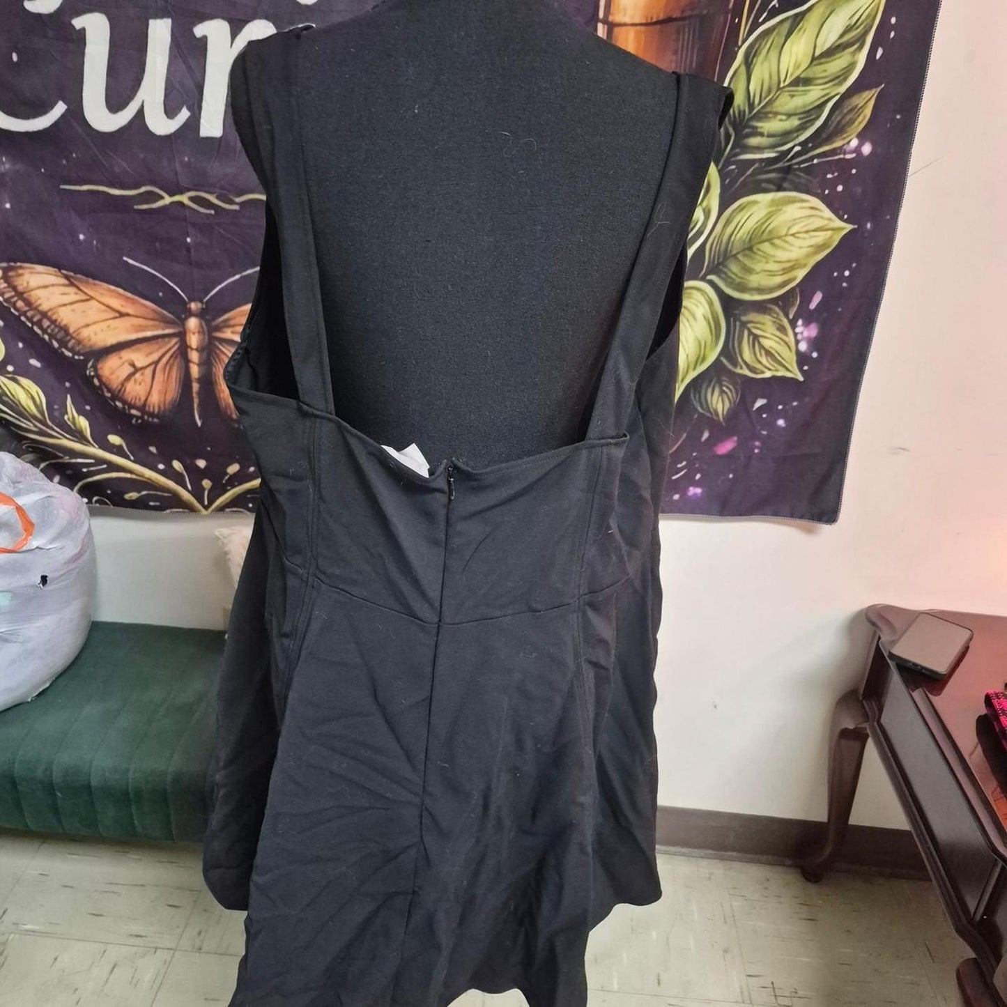 Black mini dress with a