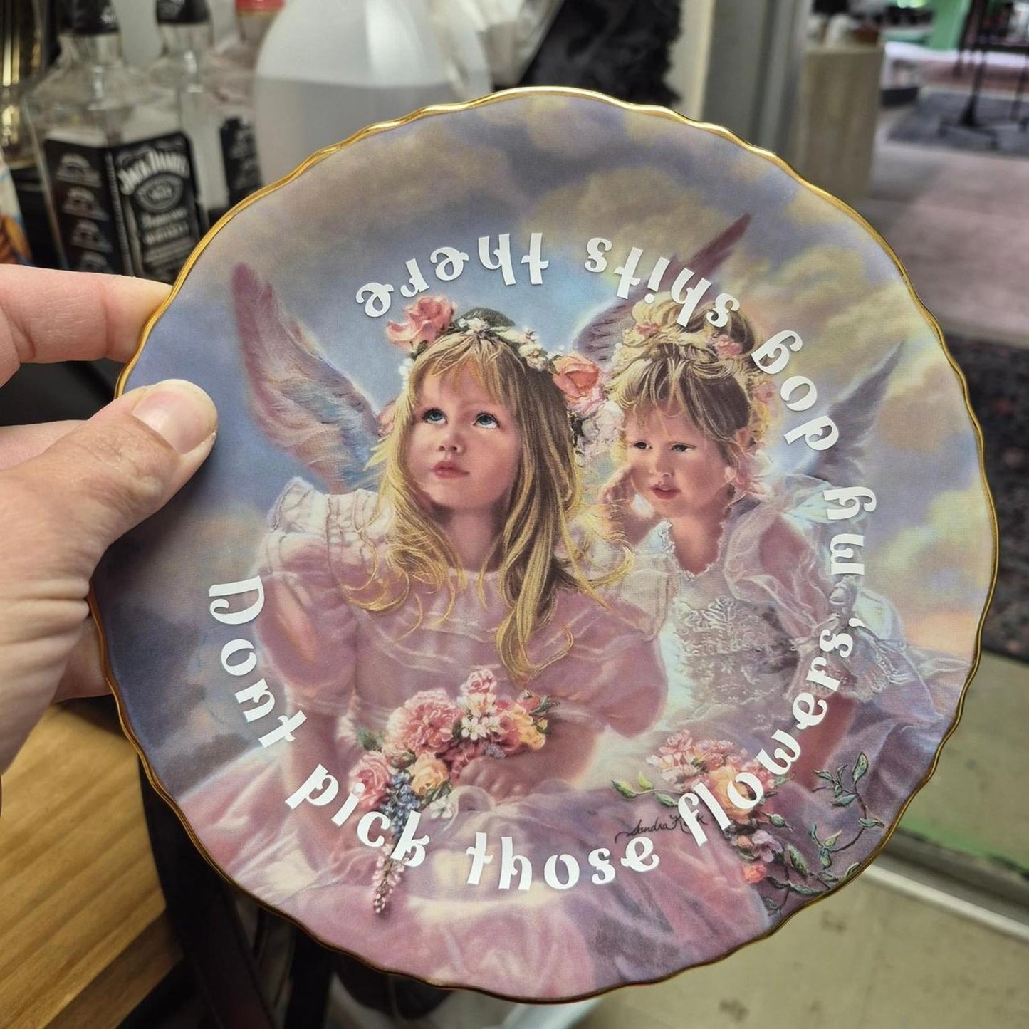 Angel plate with custom vinyl