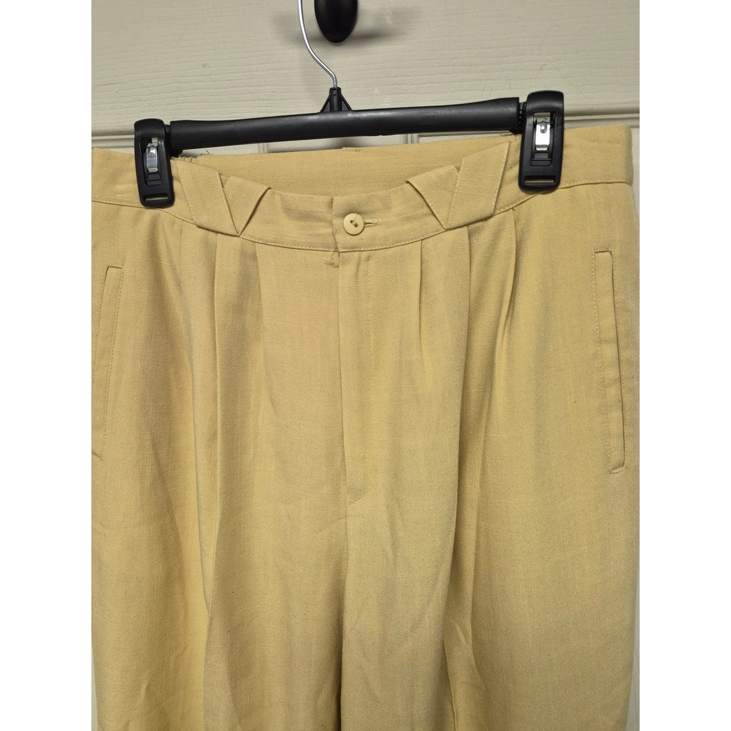Pleated Yellow Dress Pants