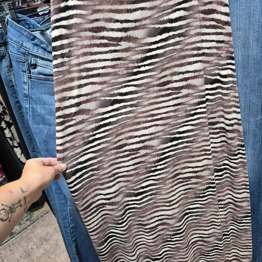 Brown and white zebra print