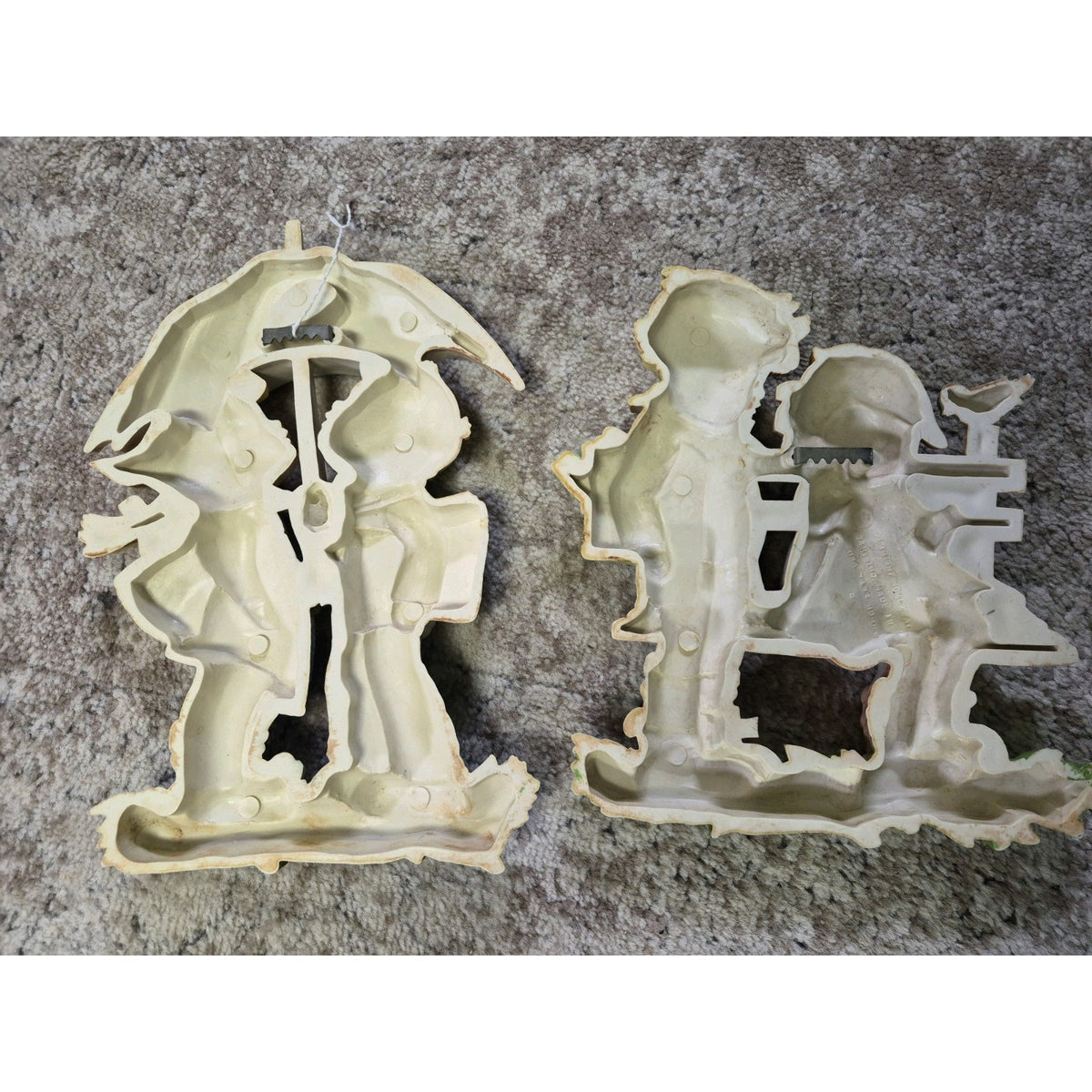 2 Antique Plastic Kids Children Theme Multicolor Decorative Wall Pl