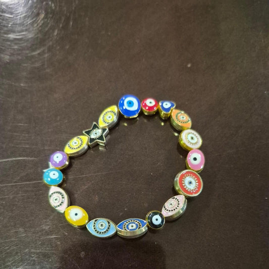 Multi colored evil eye bracelet