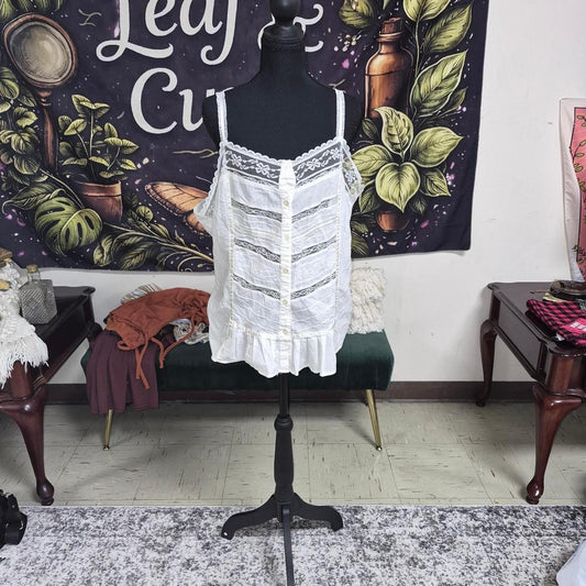 White lace button up blouse