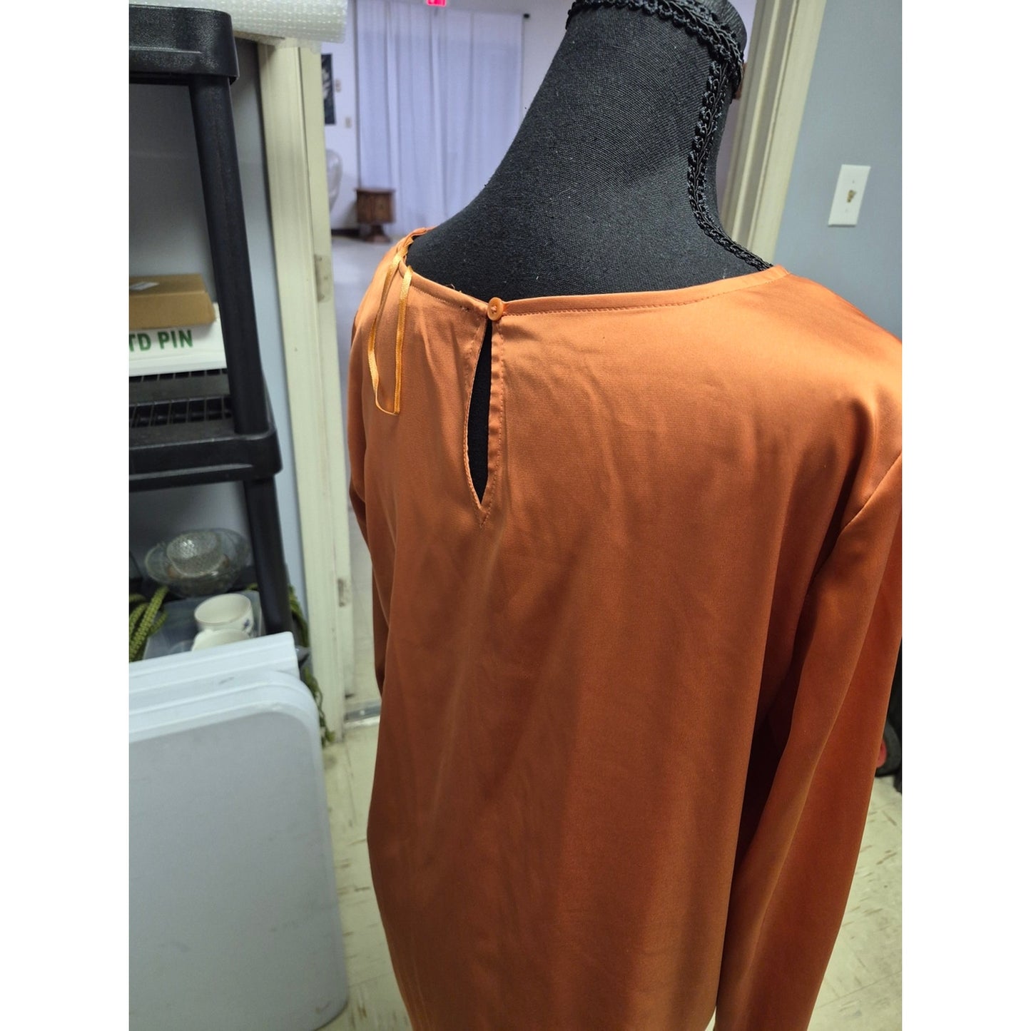 Preston & York Rust Orange Long-Sleeve Tunic Top
