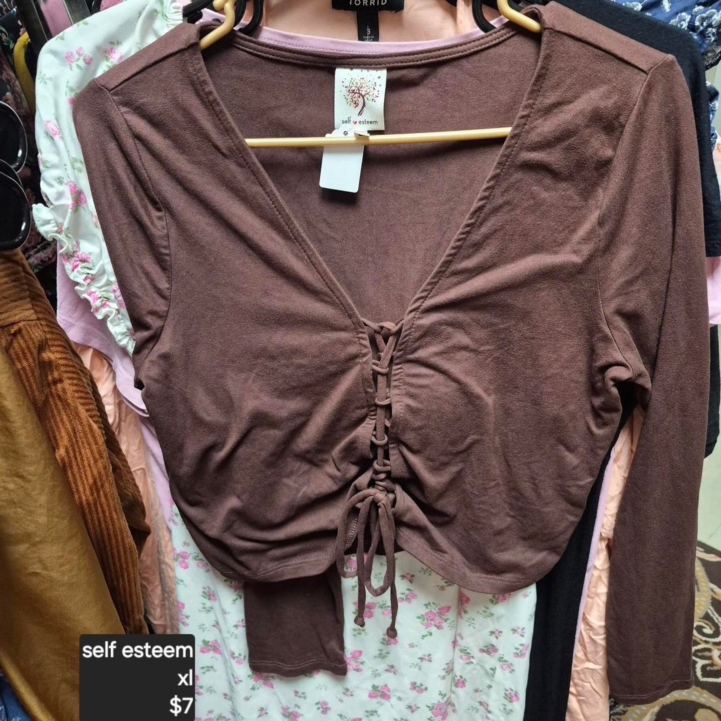 Self esteem brown long sleeve