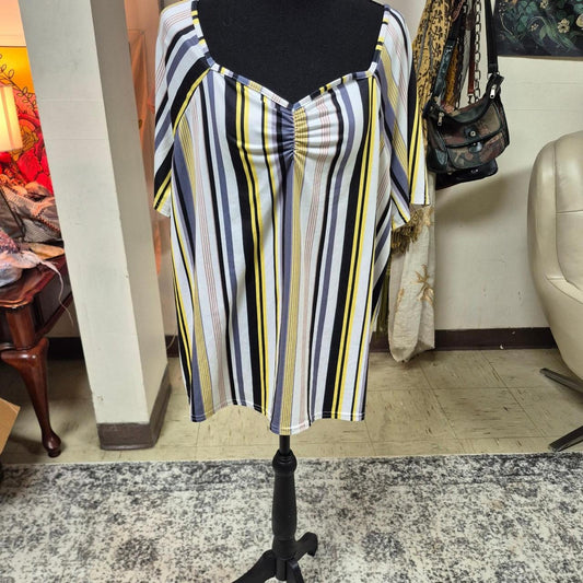 White and black striped babydoll