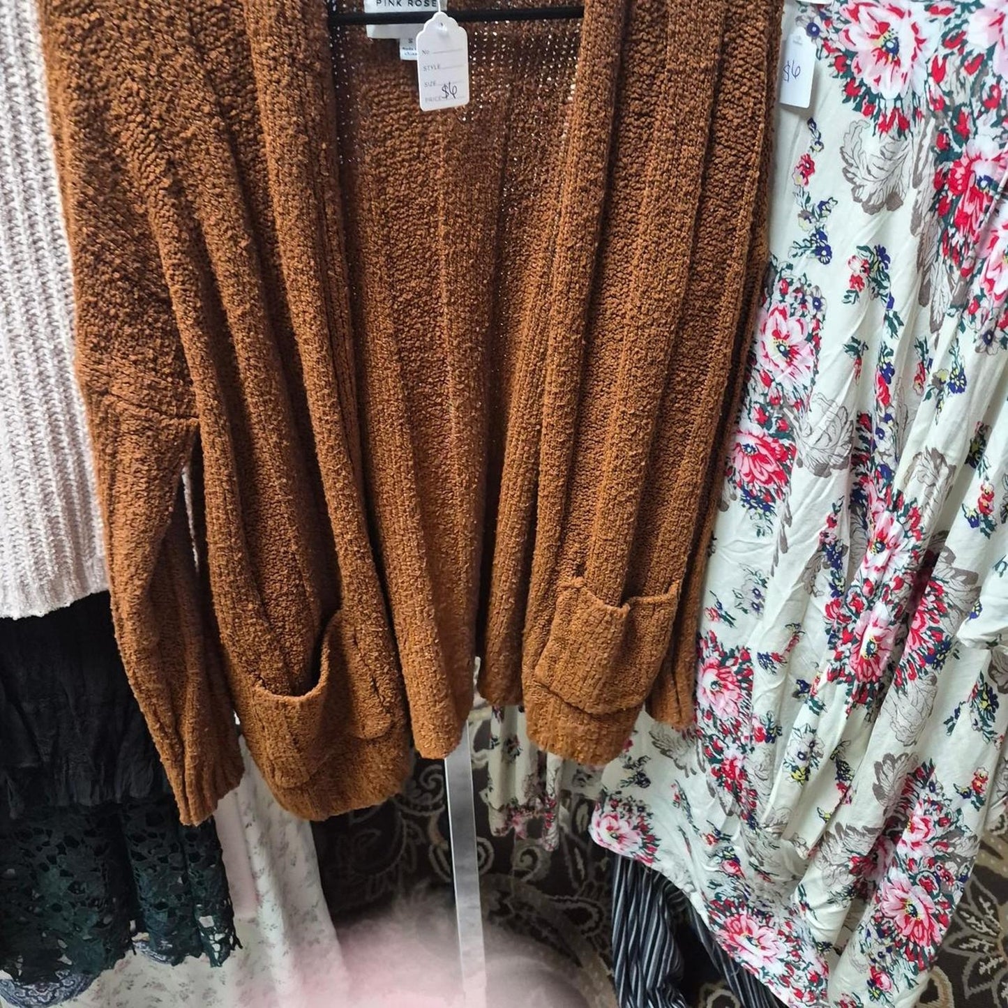Brown cardigan with pockets cozy