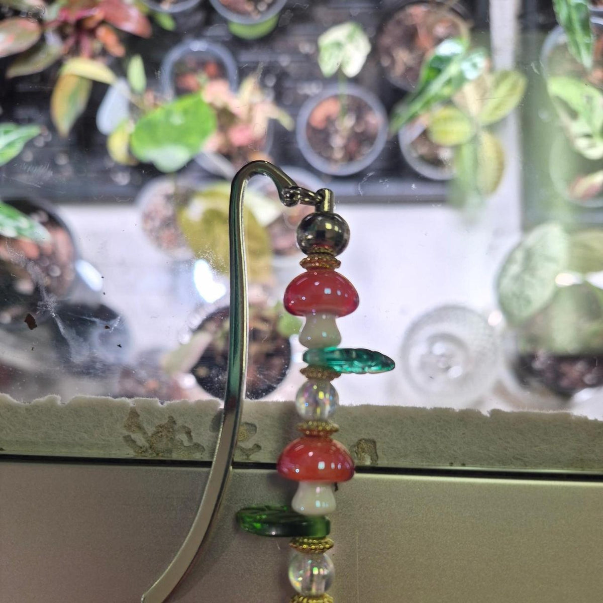 Handmade beaded bookmarks with white