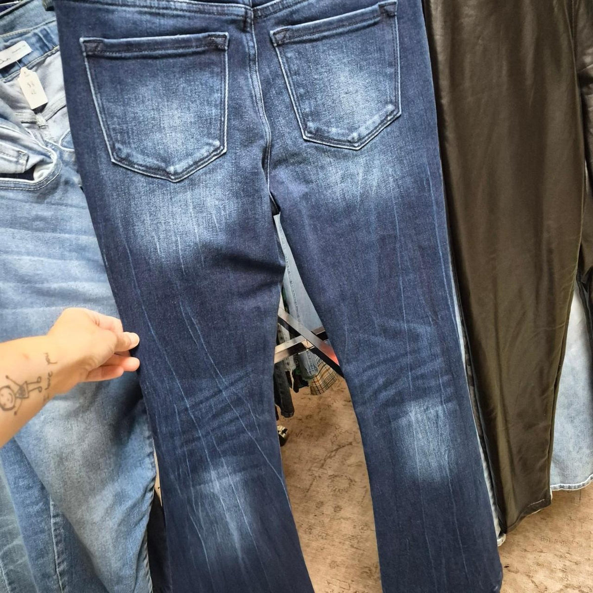 Blue navy denim jeans with