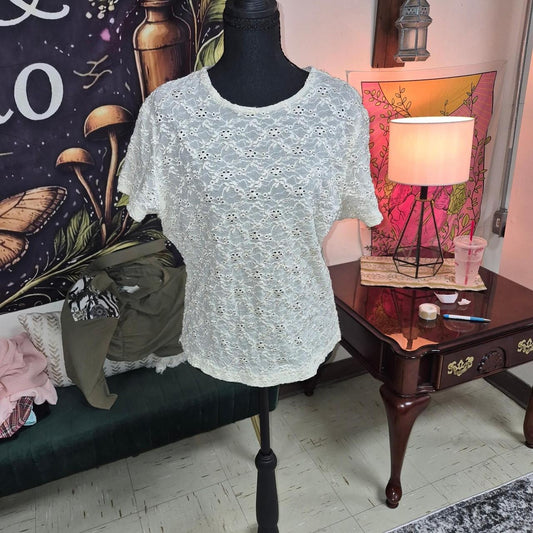 Kathie lee white lace blouse