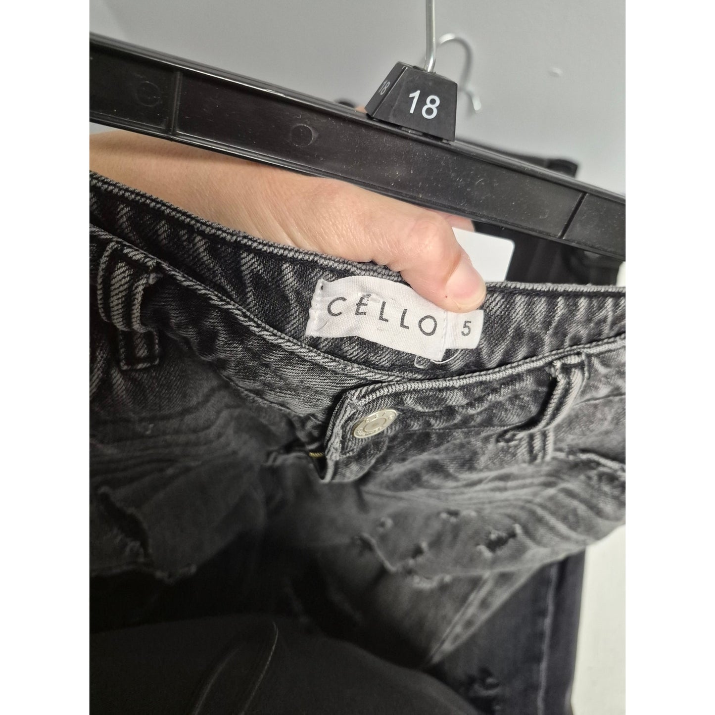 Cello Women's Distressed Black-Gray Boyfriend Jeans