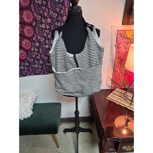 Black & White Striped Purse