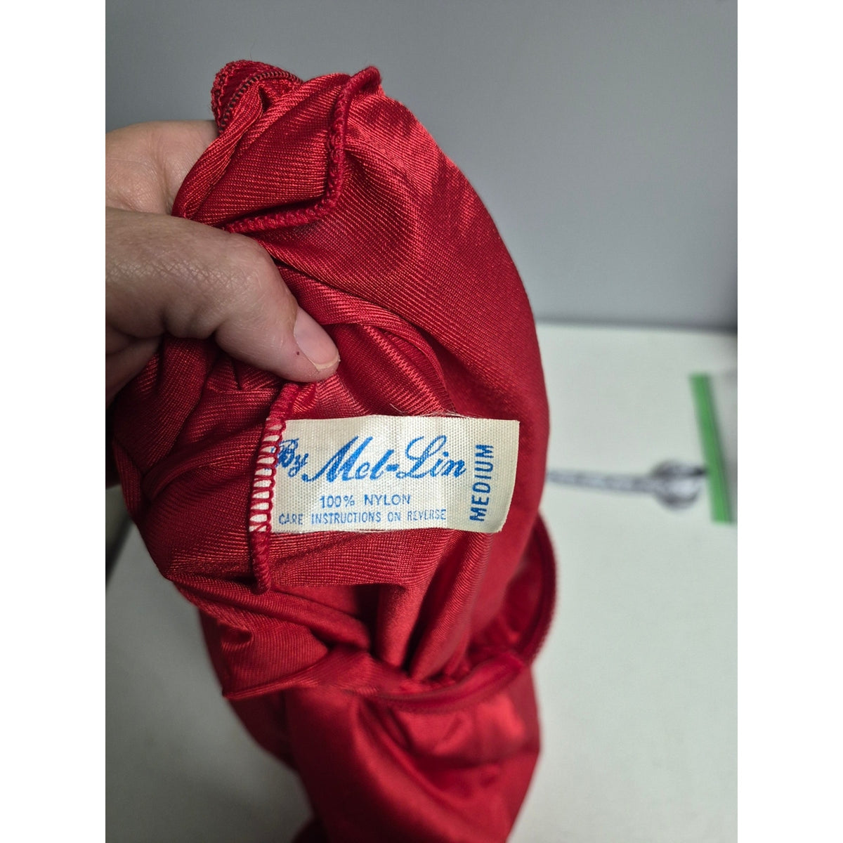Vintage Red Lace-Hem Midi Slip Skirt — Women's Lightweight Layering Slip