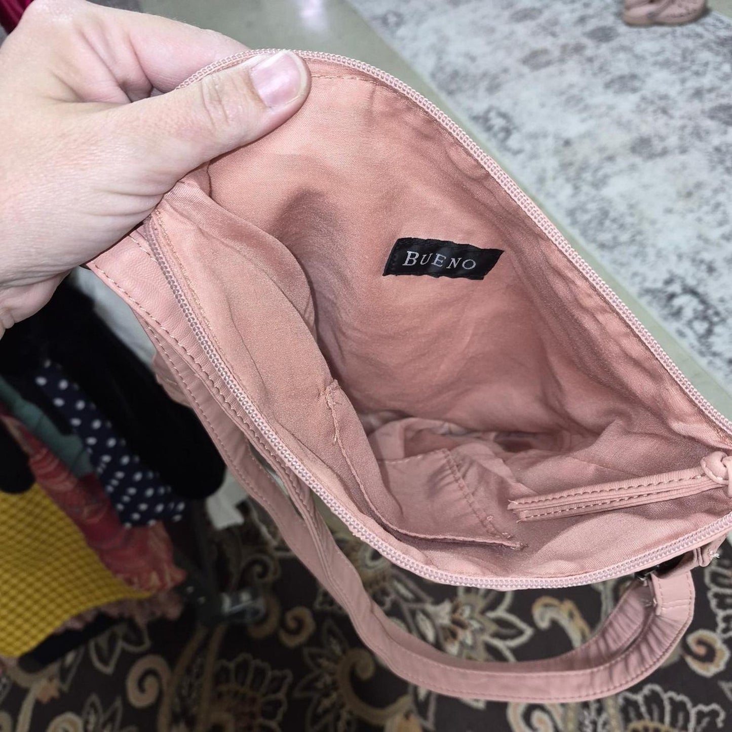 Pink bueno leather crossbody bag
