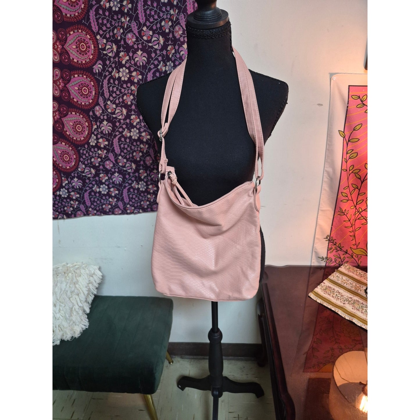 Soft Blush Crossbody Shoulder Bag - Women