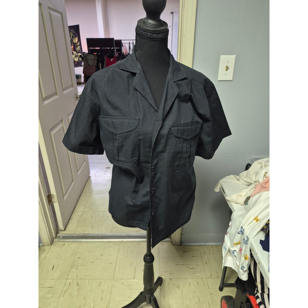 Men's Short-Sleeve Utility Shirt - Black