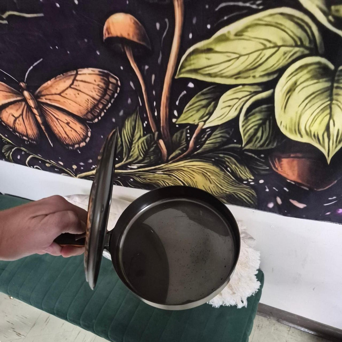Bronze vintage butler table crumb