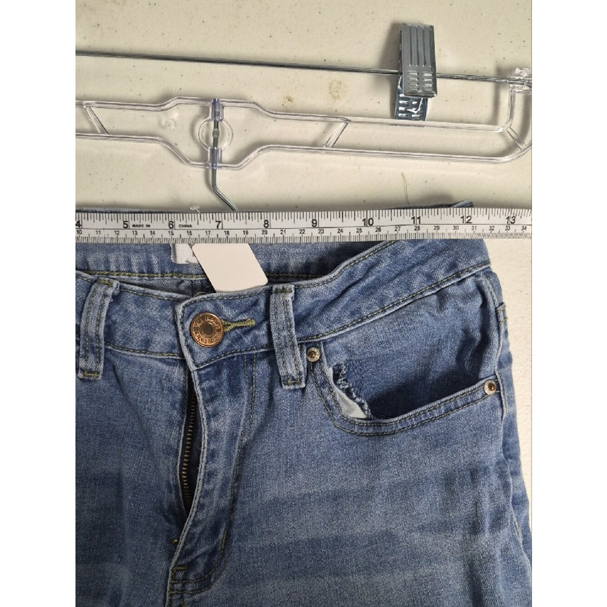 YMI Light Blue High-Rise Distressed Flare Jeans
