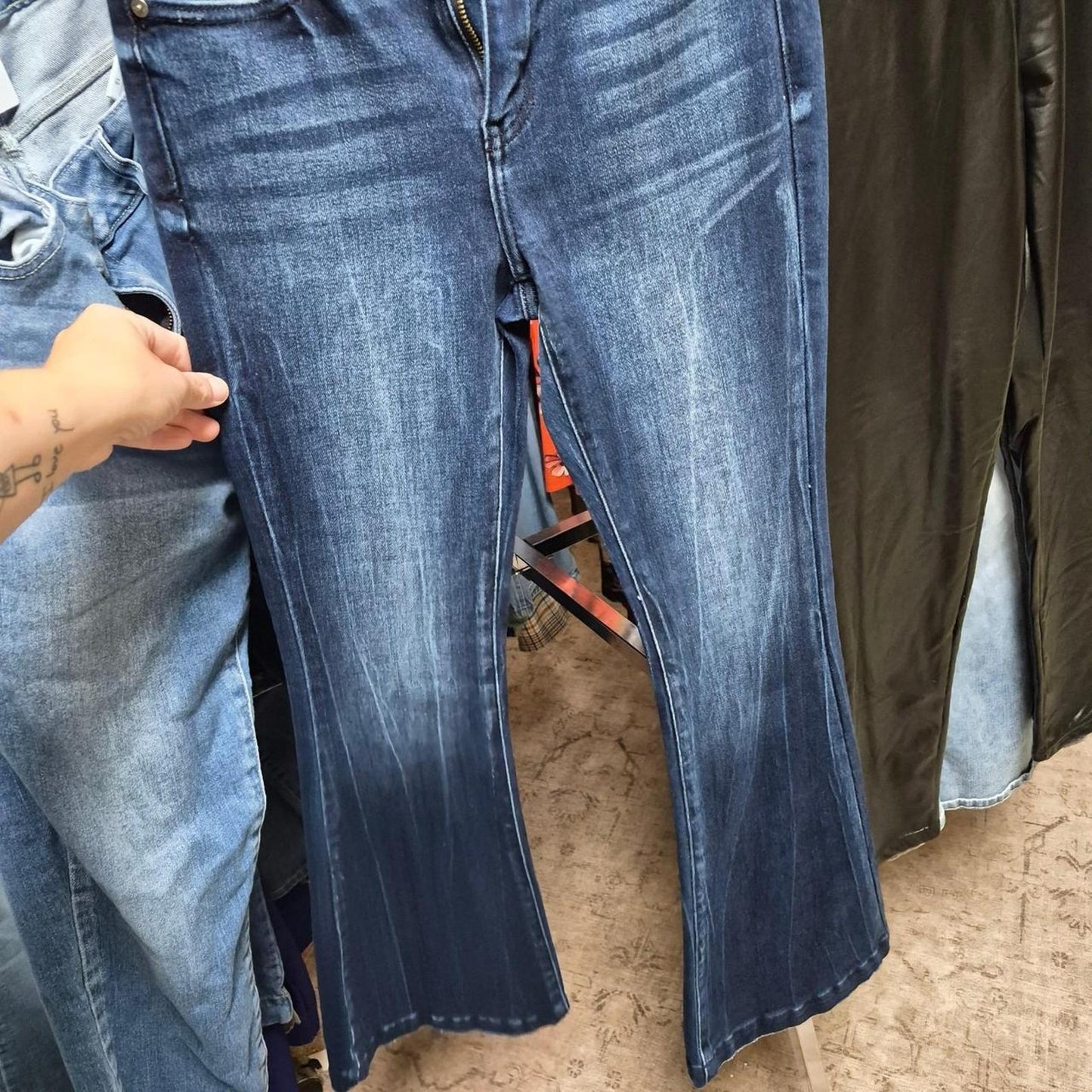 Blue navy denim jeans with