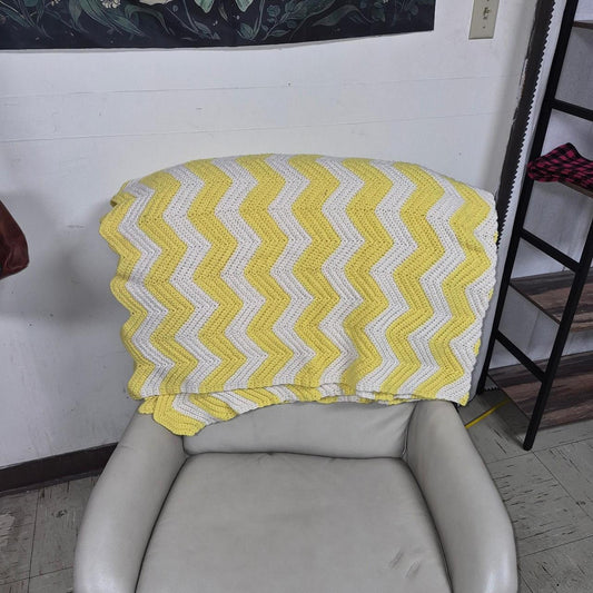 Handmade yellow and white chevron