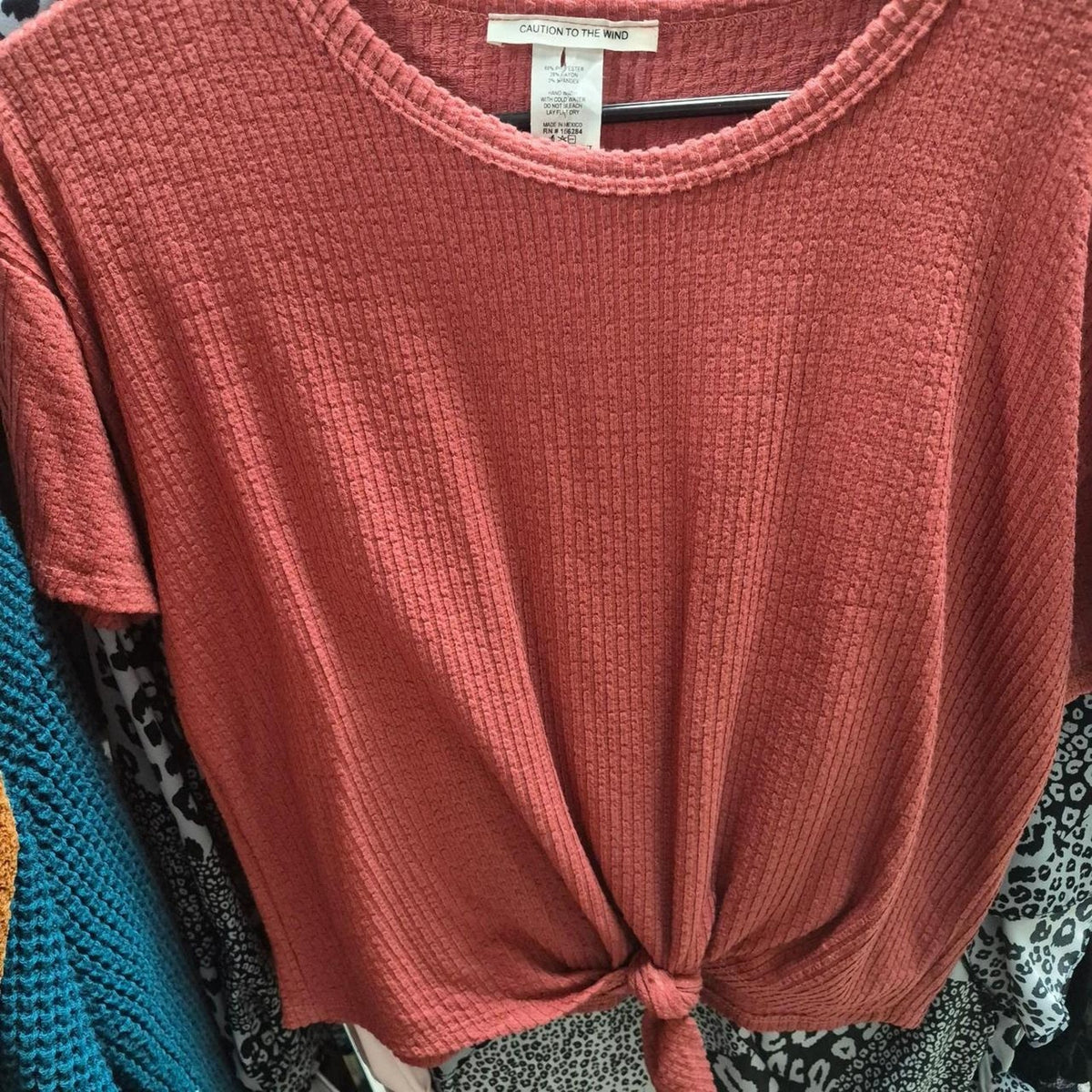 Cotton on pink ribbed knit