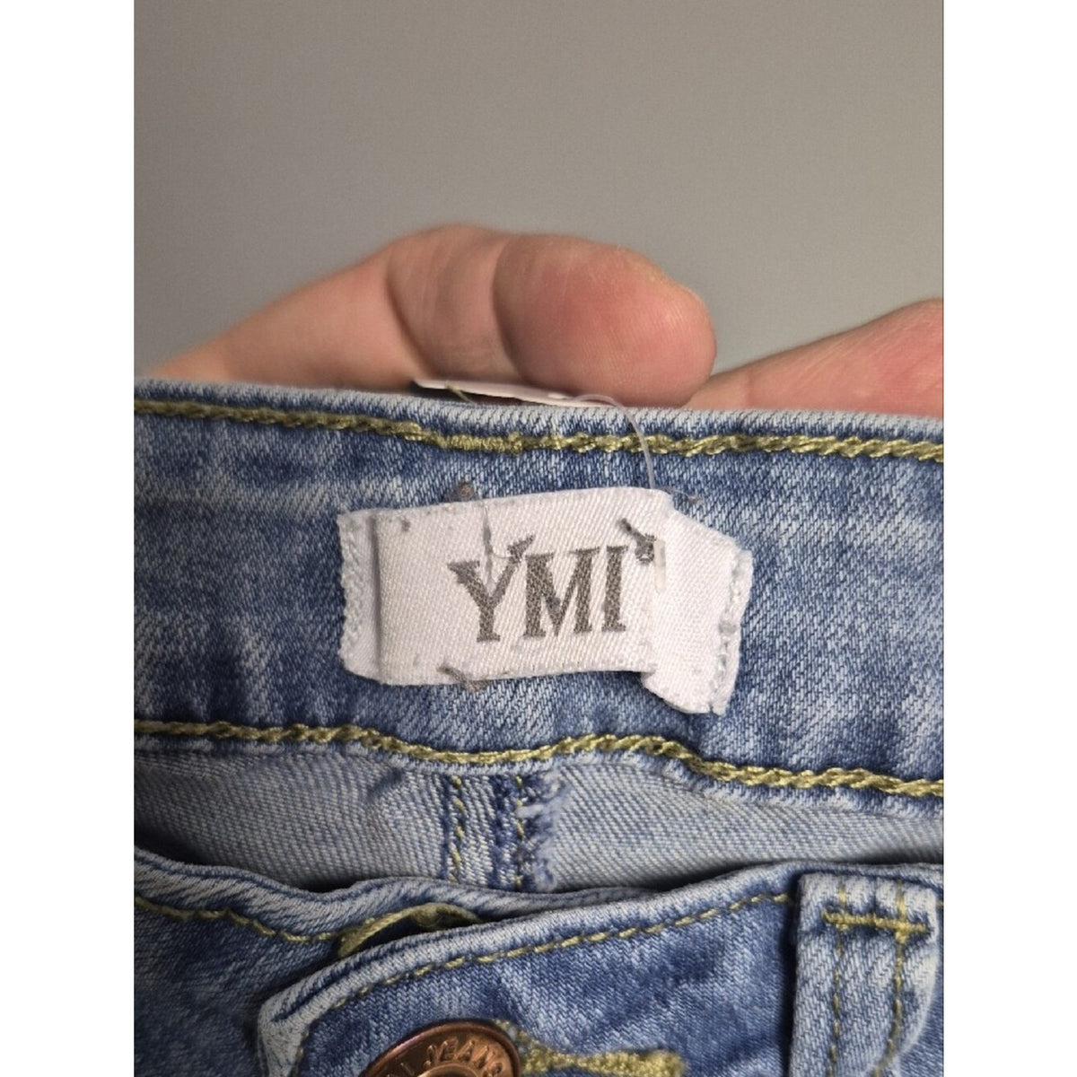 YMI Light Blue High-Rise Distressed Flare Jeans