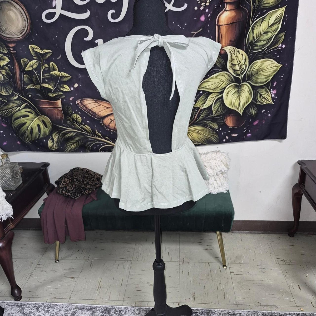 Light green babydoll top with