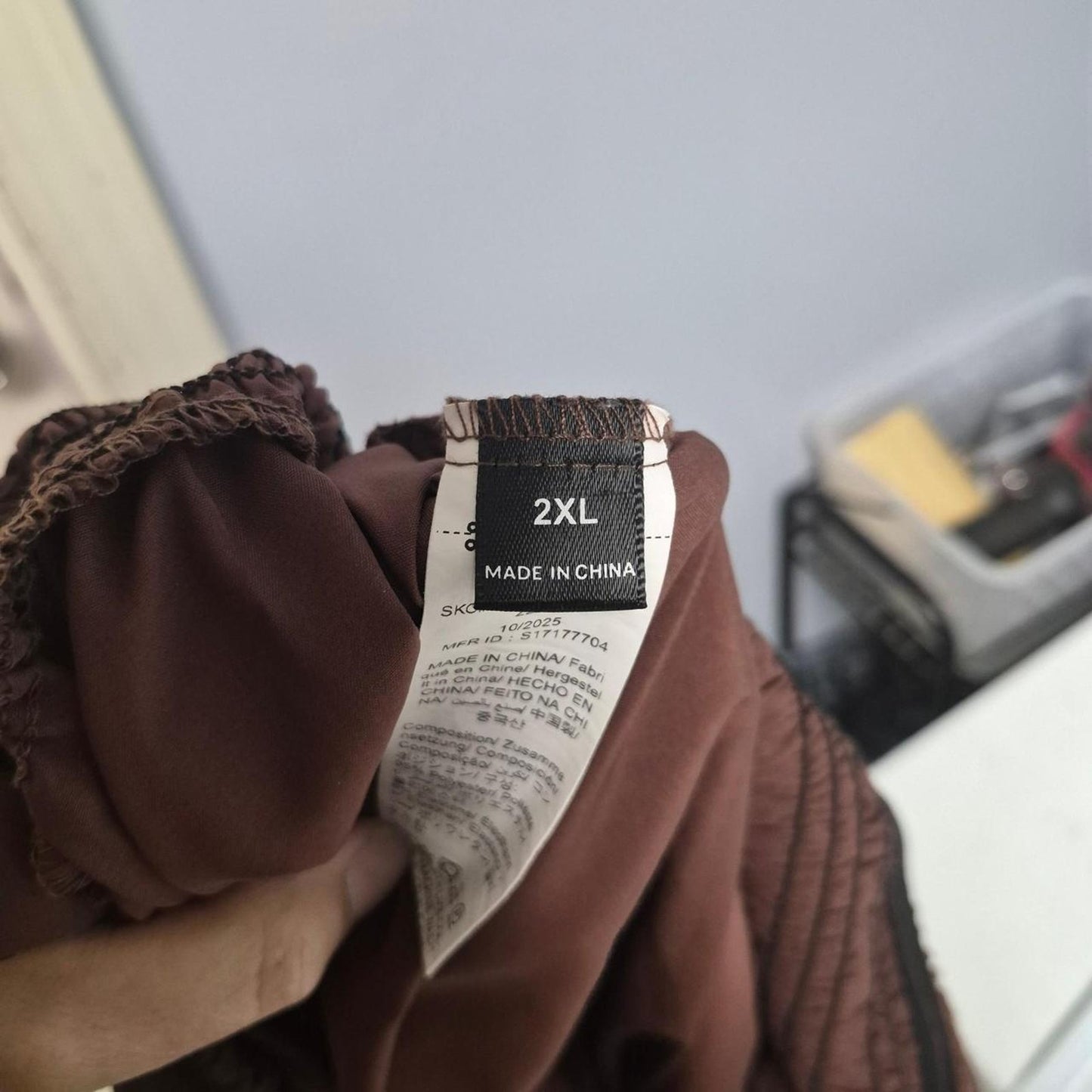 Brown jumpsuit with elastic waistband