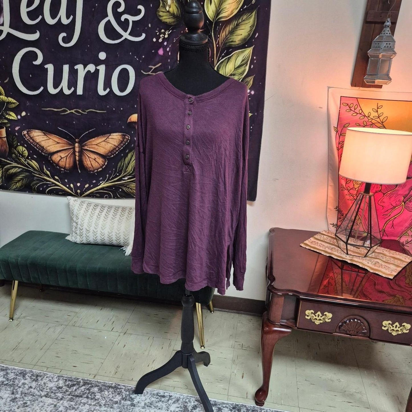 Purple long sleeve button up