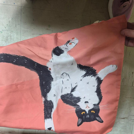 Pink pillow cover with black